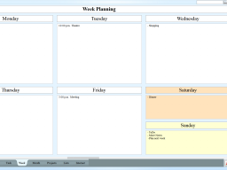 Weekly plan